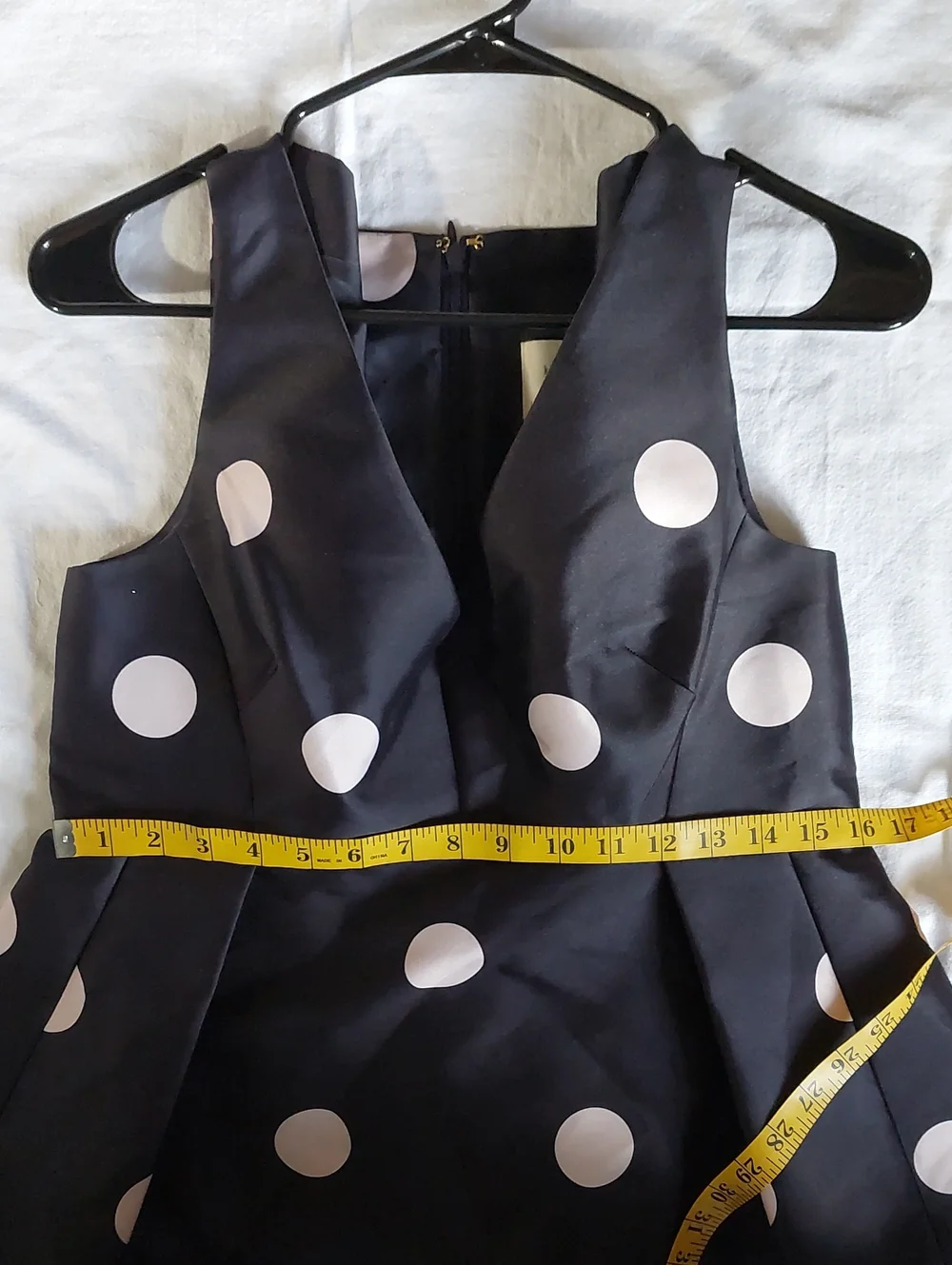 Kate Spade Spotlight V-neck Blue Navy and Pink Polka Dot Mini Dress Sz 12